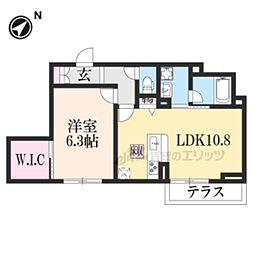 JR東海道・山陽本線 瀬田駅 徒歩14分の賃貸アパート 1階1LDKの間取り