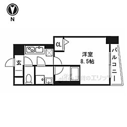JR東海道・山陽本線 大津駅 徒歩13分の賃貸マンション 4階1Kの間取り