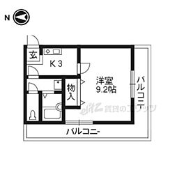 リーブルダイゴ 2階1Kの間取り