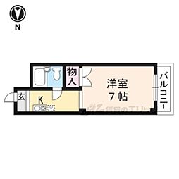 JR東海道・山陽本線 京都駅 徒歩17分の賃貸マンション 3階1Kの間取り