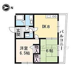 カーム瀬田 3階2LDKの間取り