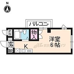 エクセルメゾン瀬田 2階ワンルームの間取り