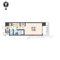 ソルテラス京都JUJO薫 3階1Kの間取り