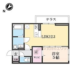 ｃｏｌｌｉｎａ一里山 1階1LDKの間取り