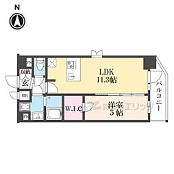 プレサンス十条凛華 7階1LDKの間取り