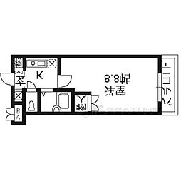 サンモールコート東洞院 3階1Kの間取り