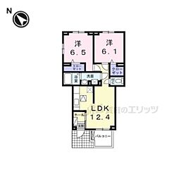 JR東海道・山陽本線 瀬田駅 徒歩21分の賃貸アパート 1階2LDKの間取り