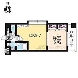 プラネシア星の子山科三条 4階1LDKの間取り