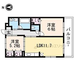 Ｍａｎａ　Ｗｉｎｇ 1階2LDKの間取り