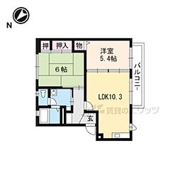 JR東海道・山陽本線 瀬田駅 徒歩13分の賃貸アパート 1階2LDKの間取り
