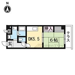 ＣＲＥＳＴ音羽 1階1DKの間取り