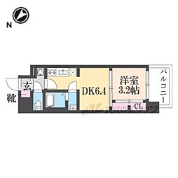 JR東海道・山陽本線 大津駅 徒歩9分の賃貸マンション 2階1Kの間取り