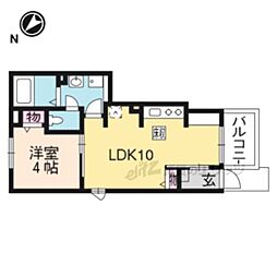 JR東海道・山陽本線 瀬田駅 徒歩15分の賃貸アパート 1階1LDKの間取り