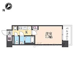 プレサンス大津京町ヴェリス 2階1Kの間取り