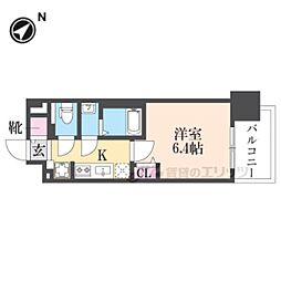 プレサンス大津京町ヴェリス 2階1Kの間取り