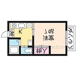ポエム6 1階1Kの間取り