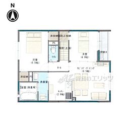 QBTVIII 2階2LDKの間取り