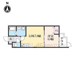 （仮称）LEI椥辻勧修 1階1LDKの間取り