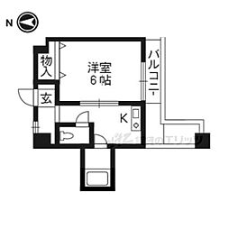 ヤマシナアーバンコテージ 203 2階1Kの間取り