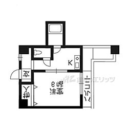 ヤマシナアーバンコテージ 207 2階1Kの間取り