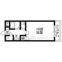 ファミーユＳＥＴＡ 7階1Kの間取り