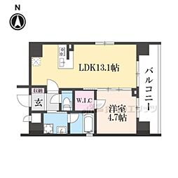 ベラジオレガシー京都河原町II 6階1LDKの間取り
