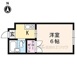 京阪本線 伏見稲荷駅 徒歩3分の賃貸マンション 3階1Kの間取り