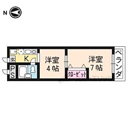 ココシノミヤ 2Kの間取図画像