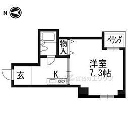 スクエアーf 1Kの間取図画像