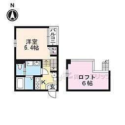 ハーモニーテラス醍醐和泉 1Kの間取図画像