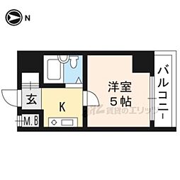 アセンティアびわこ 1Kの間取図画像