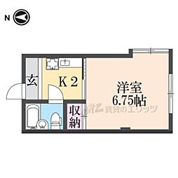 シェーンハイムA棟 1Kの間取図画像
