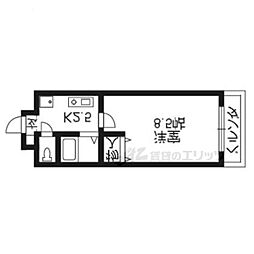 メゾンクレール 1Kの間取図画像