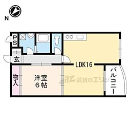 シェ・モア稲葉台 1LDKの間取図画像