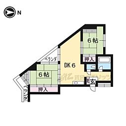 第2ロイヤルハイツ和田 3DKの間取図画像