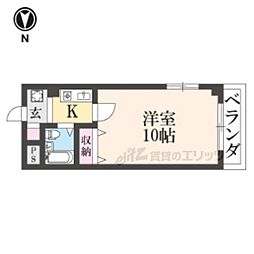 エスポワール川向 1Kの間取図画像