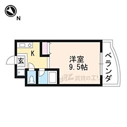 カルテットコボリC棟 1Kの間取図画像