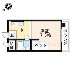 瀬田エステートシティー ワンルームの間取図画像