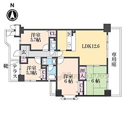 ルモン藤尾台A棟 4LDKの間取図画像