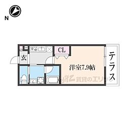 ALEGRIA瀬田 1Kの間取図画像