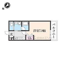 ALEGRIA瀬田 1Kの間取図画像
