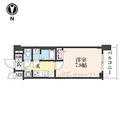 ドムールY 1Kの間取図画像