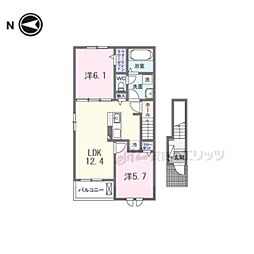 (仮)石田内里町アパート 2LDKの間取図画像