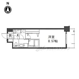 RESIDIA京都駅前 1Kの間取図画像