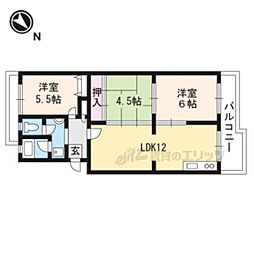 チュリス石山 3LDKの間取図画像