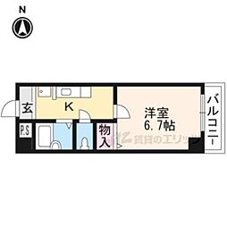クレール山陵 1Kの間取図画像