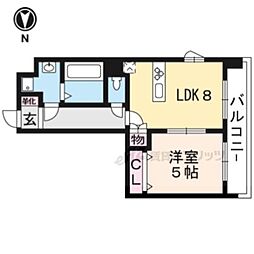 プレサンス京都天使突抜奏 1DKの間取図画像