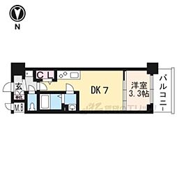 プレサンスTHEKYOTO東福寺WEST 1DKの間取図画像
