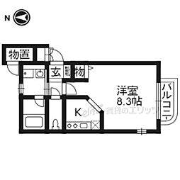 サンクラージュ山科駅前 ワンルームの間取図画像