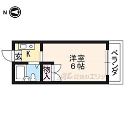 新町ロイヤルハイツ 1Kの間取図画像